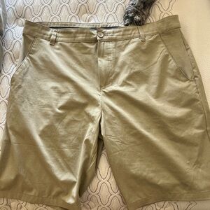 Oakley Tan Flat Front Shorts Casual Style